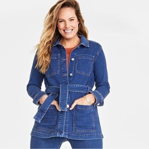 Tommy Hilfiger Women's Belted Denim Wrap Jacket